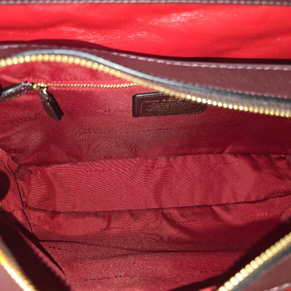 COACH BROOKLYN CARRYALL 34 in Oxblood - Picture 5 of 8